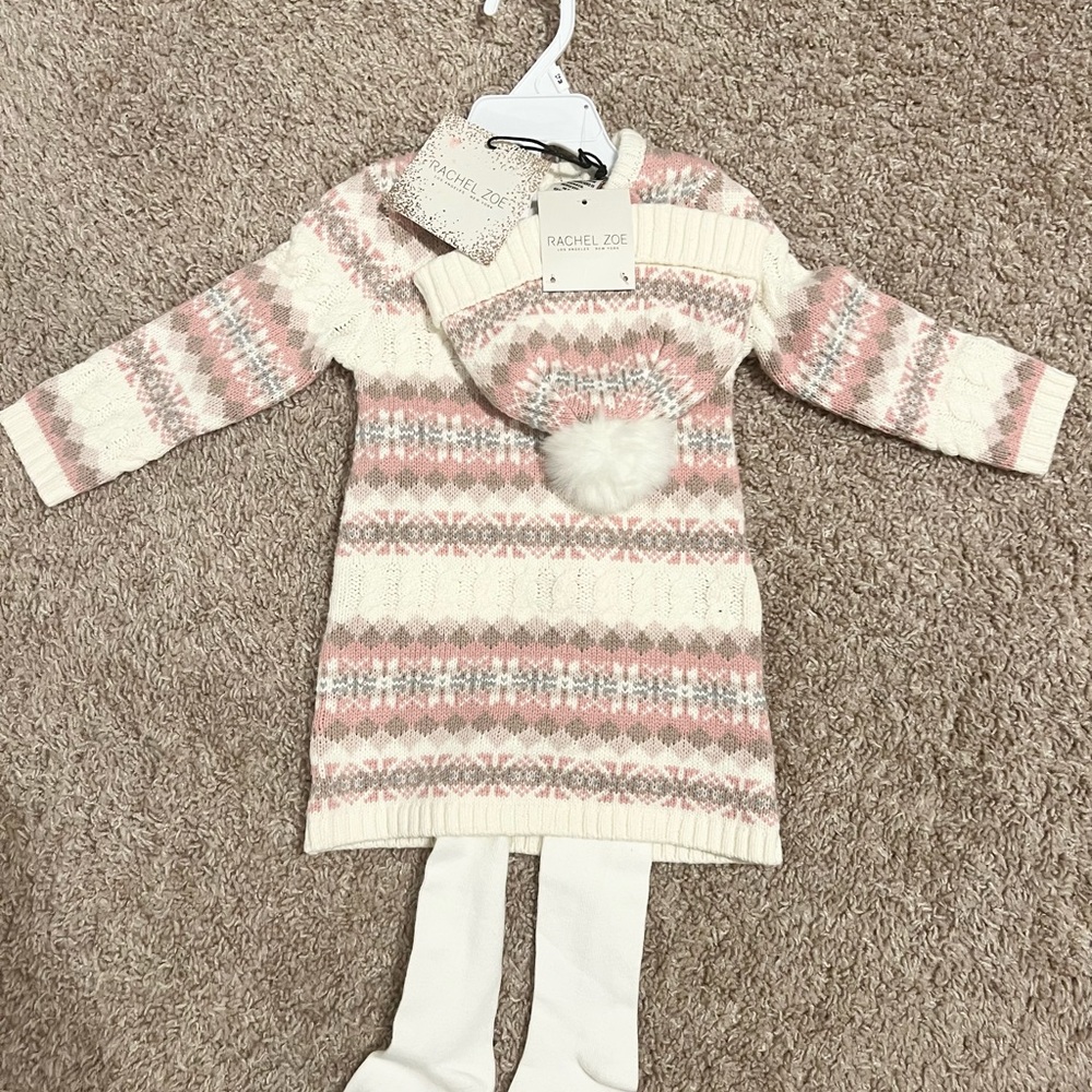 Rachel Zoe 3 Piece 12 month Baby Girl Dress Set